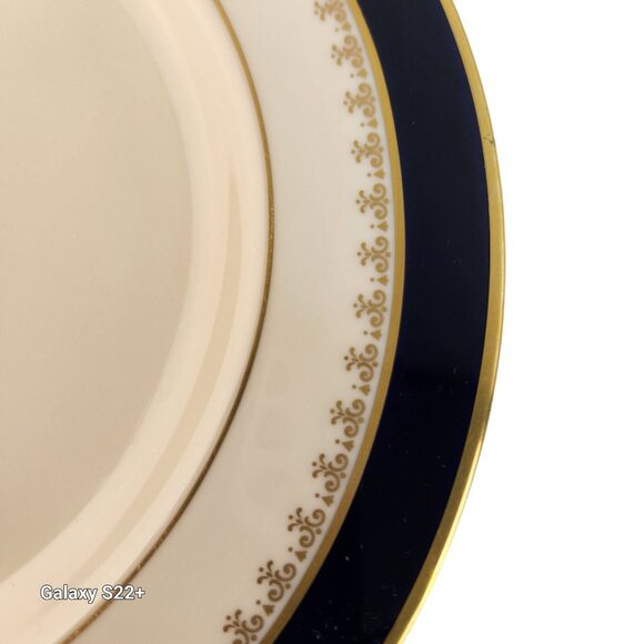 Vintage Pickard Washington Plate, Navy Gold Rim Fine China, Collectible Hand Dec - Picture 4 of 7
